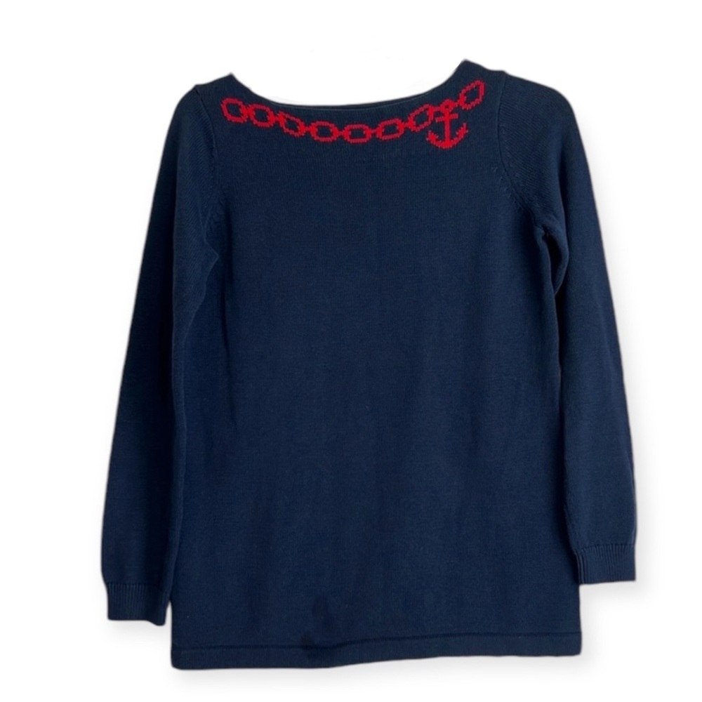 Vineyard Vines Anchor & Chain Sweater Navy with Red Detail XSmall
